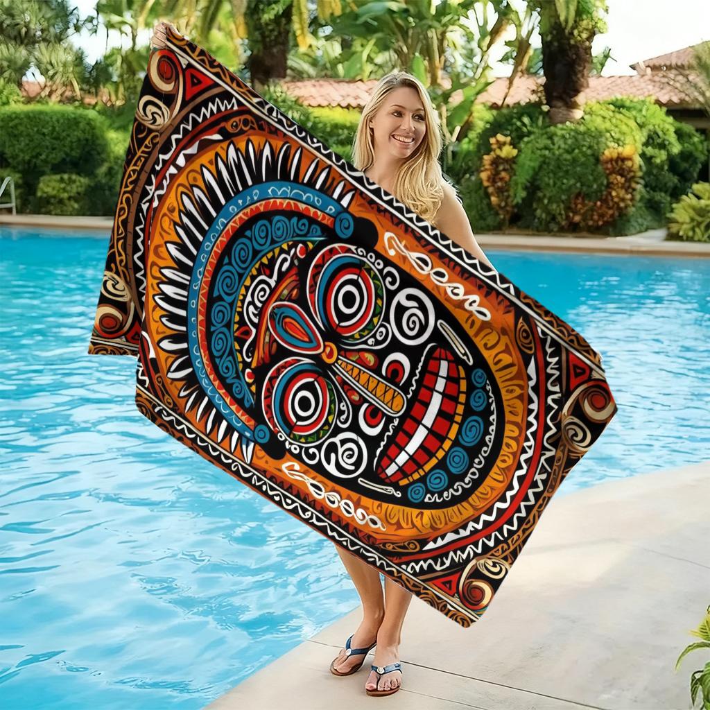 1pc Weird Avatars Beach Towel Large Vintage Towel Super Absorbent Suitable for Beach Vacation Pool Summer Gift for Friends