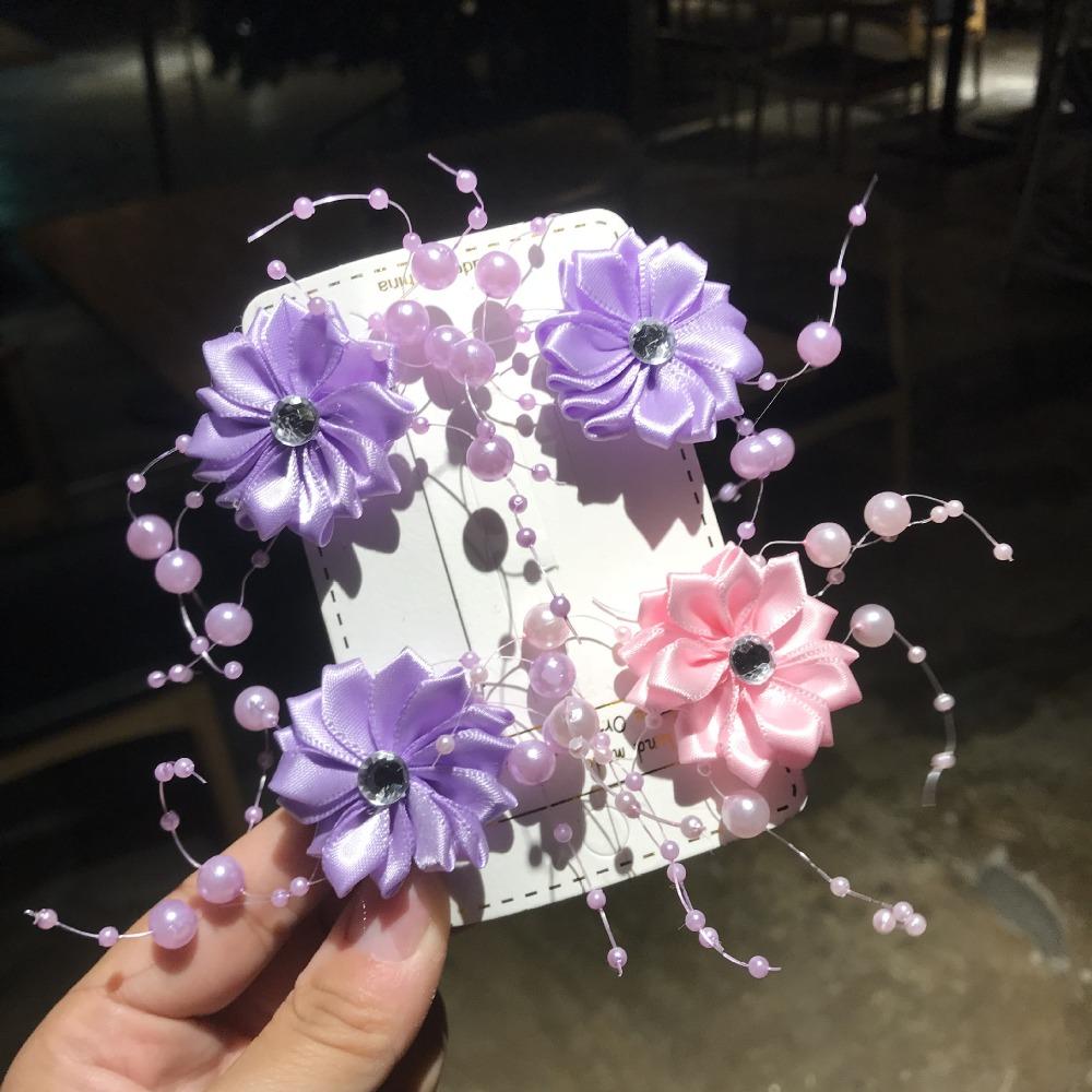4PCS Exquisite Bridal Headdress Flower Beads Wedding Headwear New Bridal Hairpin  Hair Jewelry
