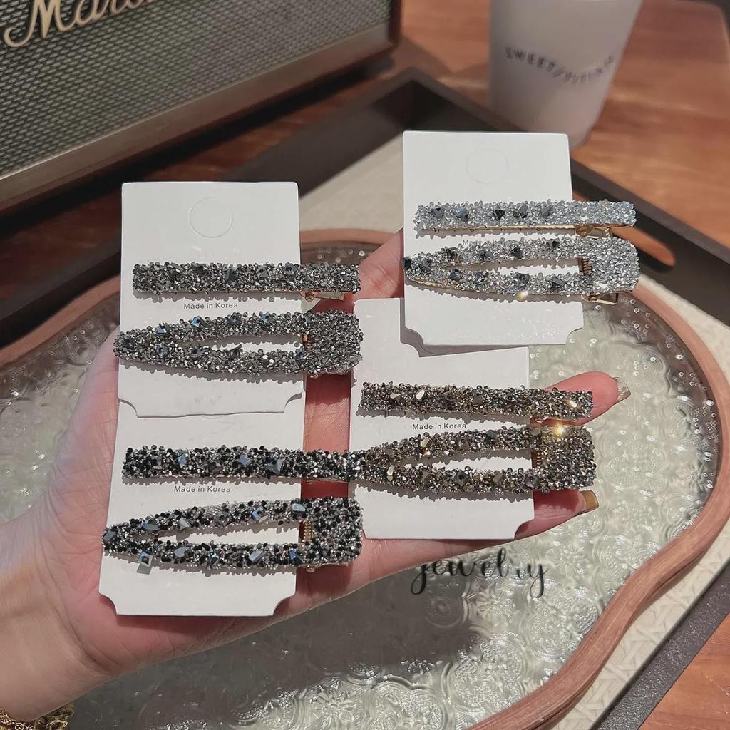 "Luxury South Korea Dongdaemun Diamond Hairpin - Girls' Side Bangs & Duckbill Clip"