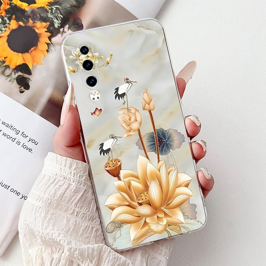 For Huawei P30 Lite Case MAR-LX1A Soft Silicone Cool Flower Pattern Shockproof Cover for HuaweiP30 P 30 Pro Lite Coque  Funda