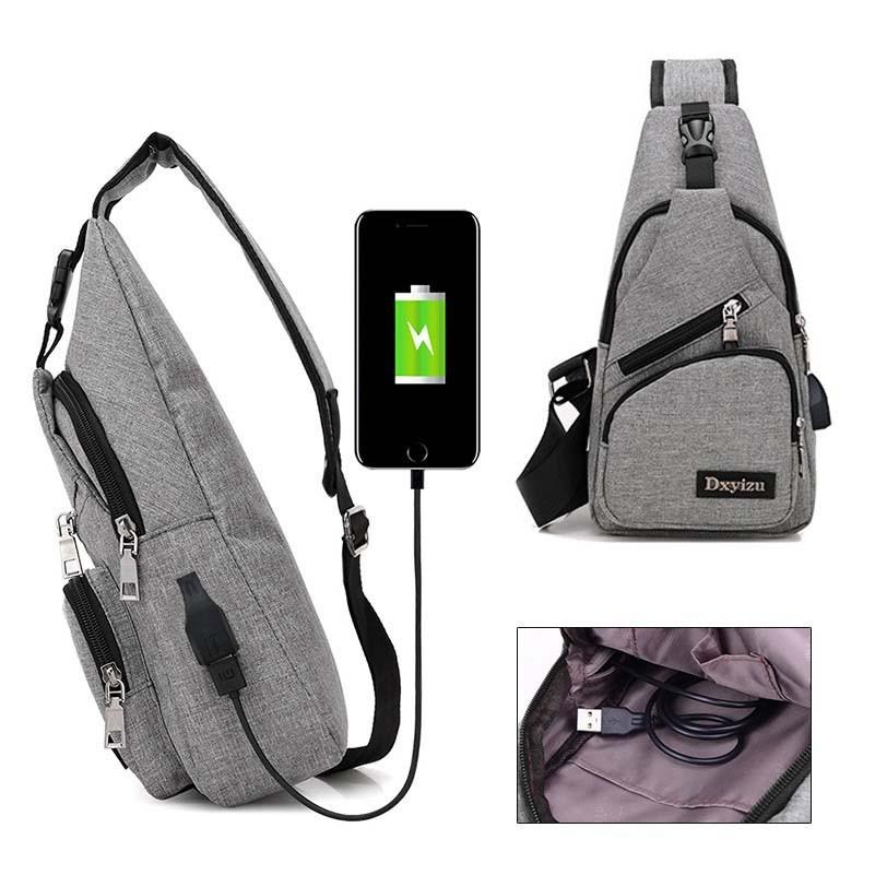 Versatile New Oxford Men Women Chest Pack With Durable Oxford Cloth And Usb Charging