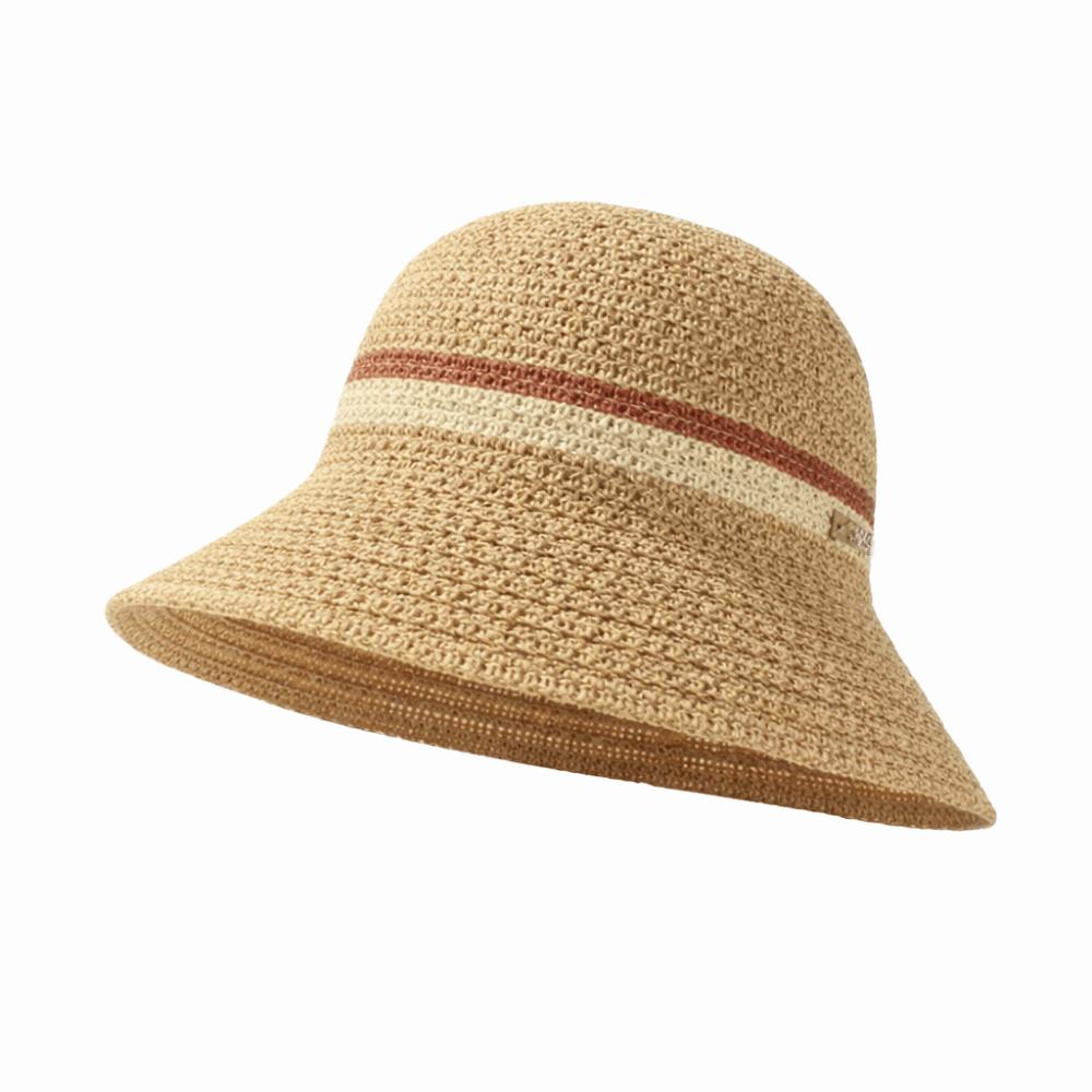 Flat Brim Hollow Straw Cap Breathable Sun Hat Simple Wide Brim Bucket Hat  Beach Vacation