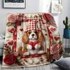 1Pc Quilteddogs Print Flannel Blanket, High quality Comfortable for All Seasons, Home Decor, Warmth and Comfort, Perfect for Christmas Gifts