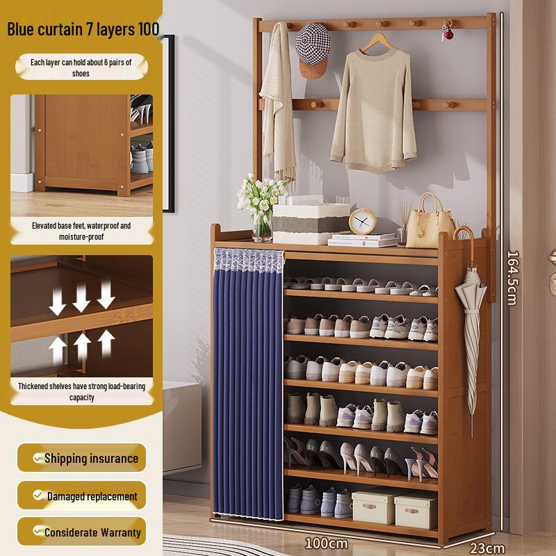 Multi-layer Dustproof Bamboo Shoe Rack for Entryway