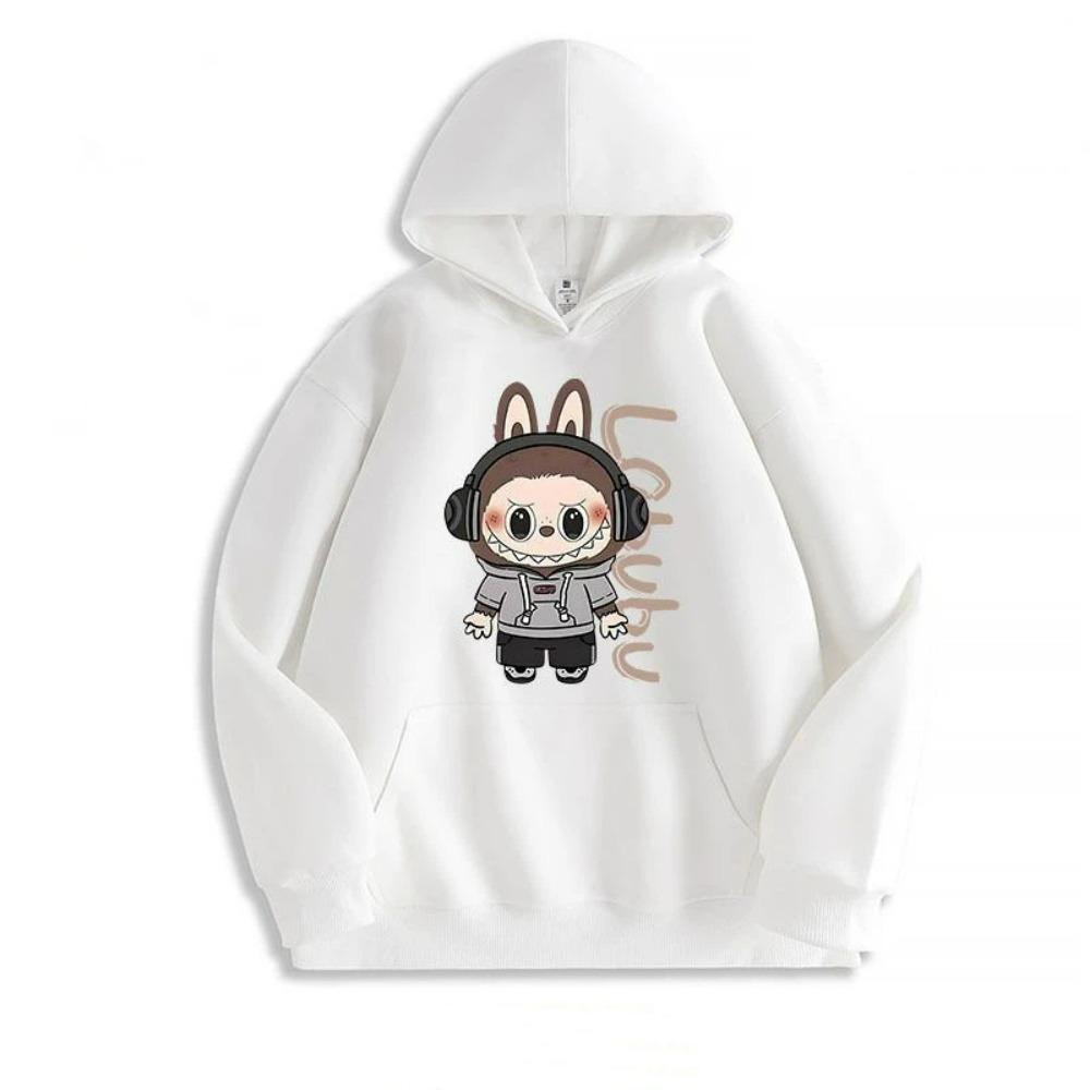 Fashion Men Women's Hoodies Cartoon Labubu Monster Print Pullover Top Casual Sweatshirt Kids Hoodies Clothing