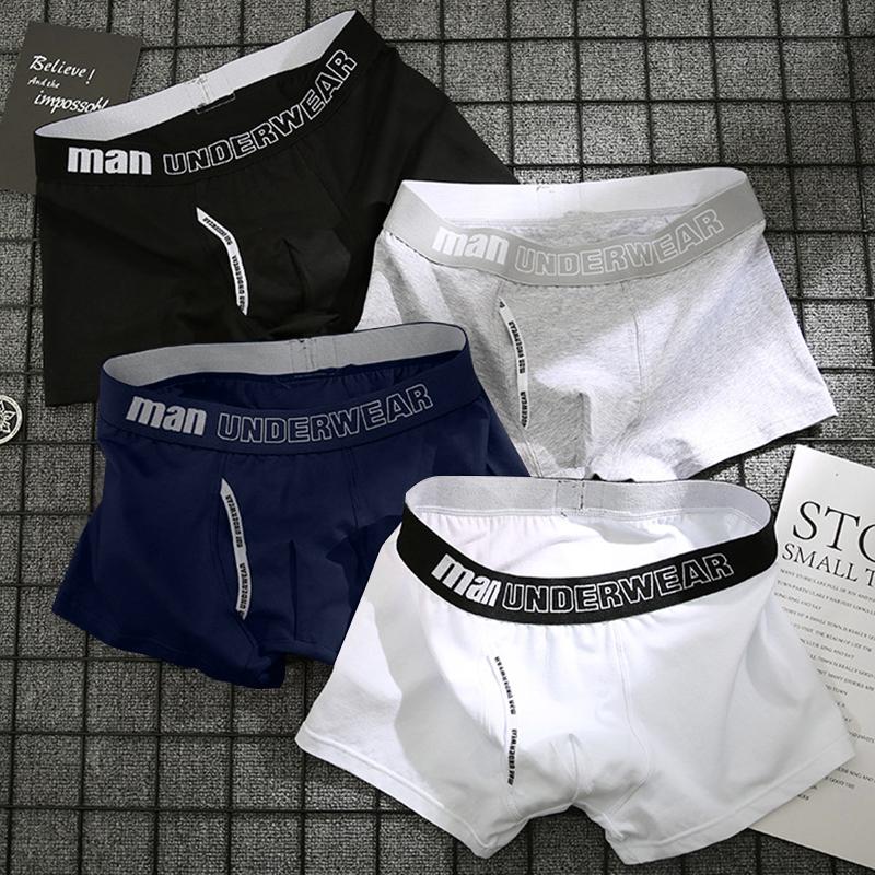 Men's Underwear Men Cotton Underpants Male Comfortable Shorts New Gentleman Solid Fashion Letters Breathable Boxers