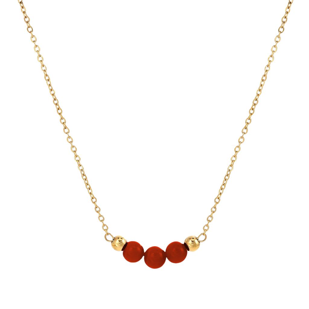 Vintage Necklace Featuring Natural Stone Adjustable Length Necklace Stainless Steel Texture Present for Women and Girl