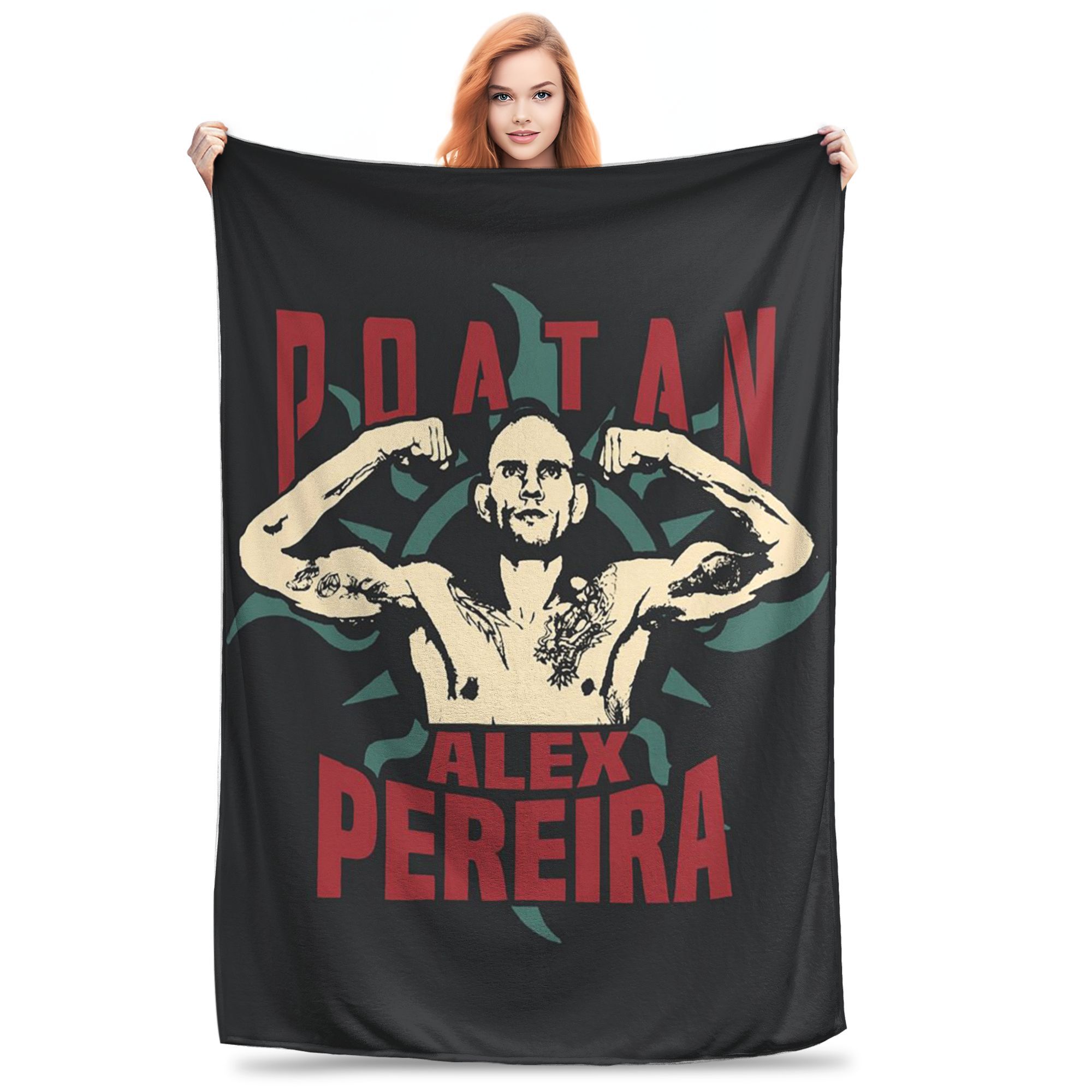 

Flannel Throw Blanket Alex Pereira Bootleg Fighter Boxing Warm Plush Blankets Soft Bedspread for Living room Home Picnic Couch 80x120cm