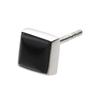 Square Stone Sterling Silver Silver Accessory [Cenote] Earrings, Onyx, 925, cenote-e0545