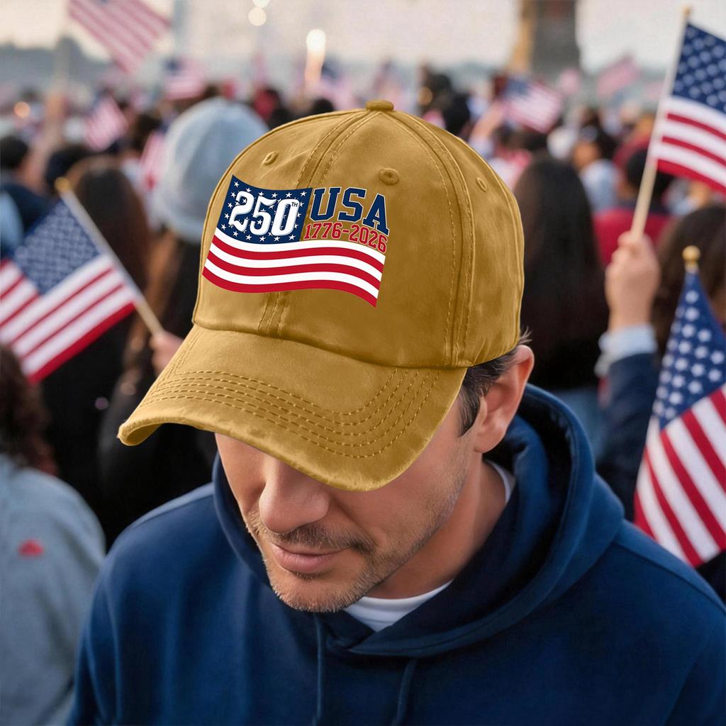 Men's and Women's Matching American 250th Anniversary Anniversary Embroidered Vintage Washed Baseball Cap