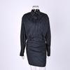 Elegant High Waist Stripe Shirt Dress Women 2025 Street Chic Long Sleeve Slim Dresses Female Office Single Breasted  Dress