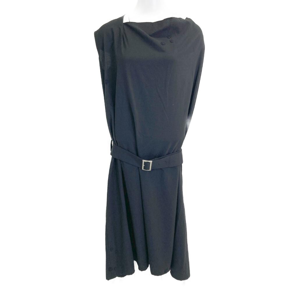 YOHJI YAMAMOTO +NOIR Wool Embroidered Belt dress 1 blackUsed