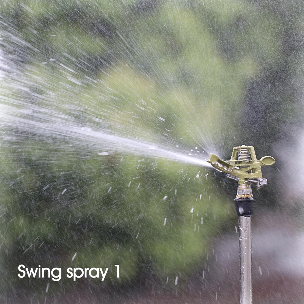 1PC 1/2 3/4 pollice Irrigatore Pulsante Metallico Braccio Oscillante a 360 Gradi Irrigatori Rotanti per Prato per Sistema di Irrigazione del Giardino