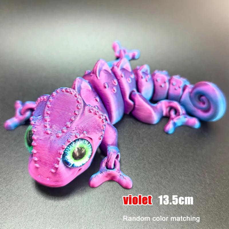 Stampa 3D Figure Camaleonte Articolazioni Mobili Giocattolo Fidget Modello Animale Cartone Animato Giocattoli Ornamento da Scrivania Giocattolo Per Bambini Adulti Regalo di Compleanno per Bambini Festa