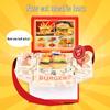 Mini Hamburger 3D Pop-up Book Keychain: Trendy Pendant & Creative Decompression Toy.