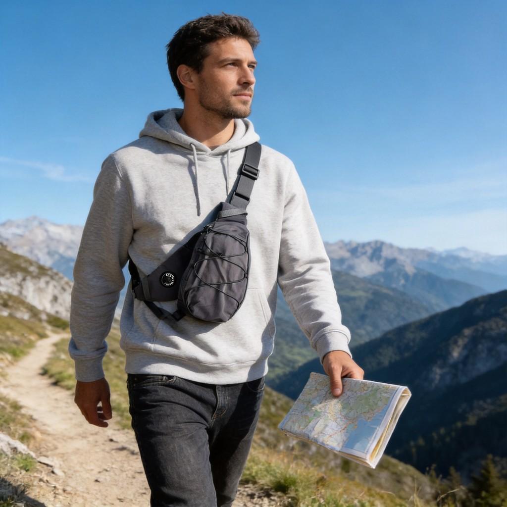 Men Casual Travel Shoulder Bag With Pu Material And Lightweight Design For Outdoor Activities