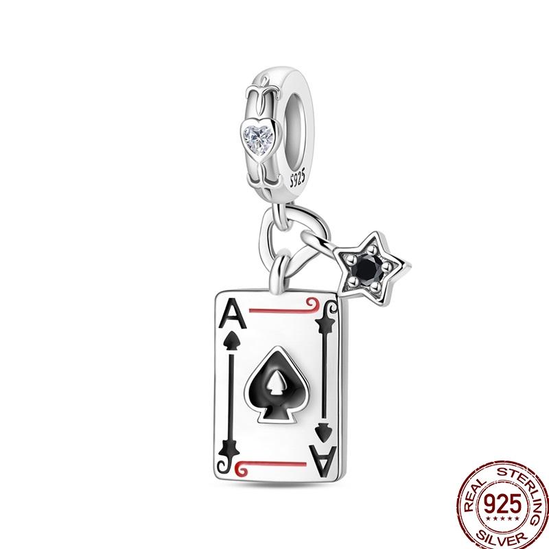 Original Charms Copper Poker Kitty Charms Bead Heart Marry Pave Zircon Fit 3Mm Bangle Bracelet Jewelry Gifts Making