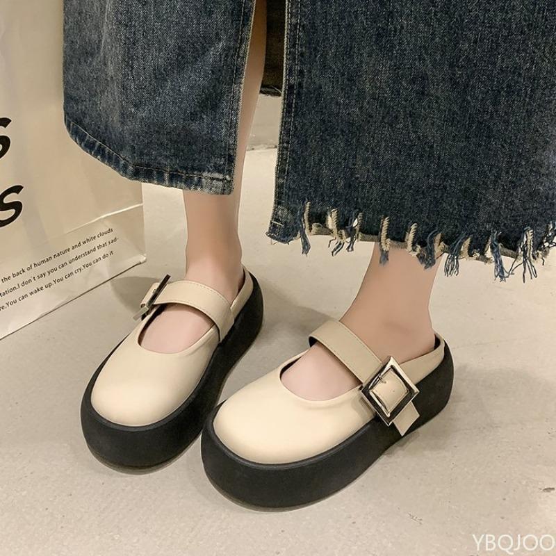 Baotou Slippers Women's New Spring and Autumn Soft Sole Non Slip Versatile Casual Vulcanized Women's Shoes Platform