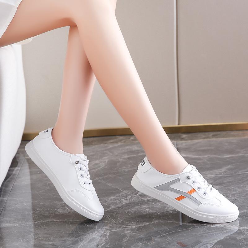 Spring/Summer Women's Korean Style Leather Flats - Versatile, Comfortable, Non-Slip, Breathable, White Casual Shoes