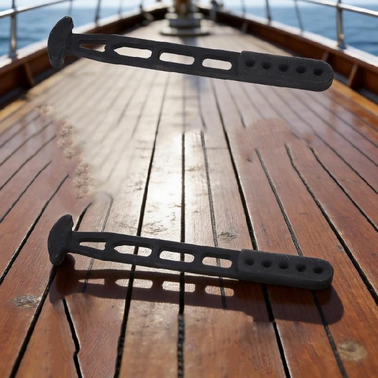 Boat Ladder Securing Strap, Marine Telescopic Ladder Black Rubber 5 Hole Strap for Replacement and Marine Maintenance