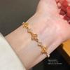 Gold Electroplated Zircon Flower Jewelry For Women Stylish Office Accessory