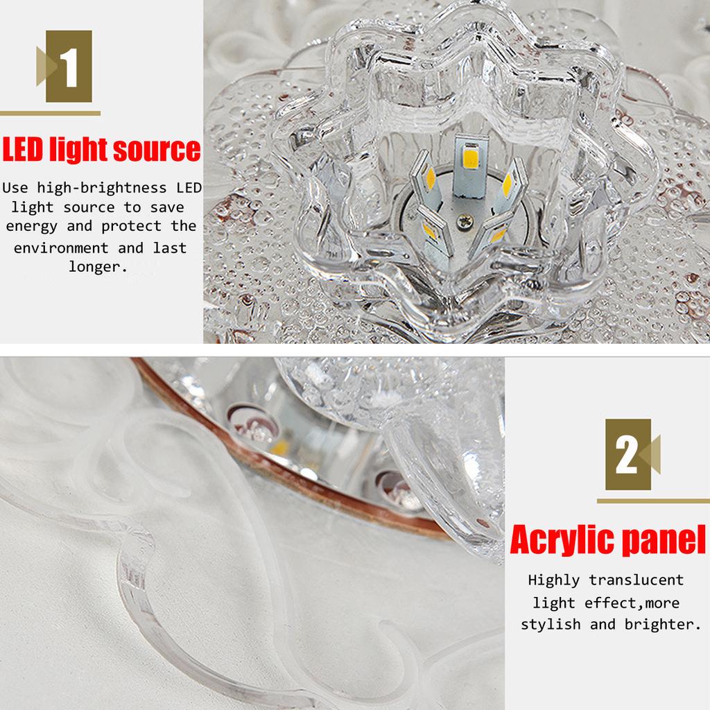 110-240V 3W Modern Crystal Pendant Lamp LED Ceiling Warm/Colorful Light Fixture Aisle Hallway