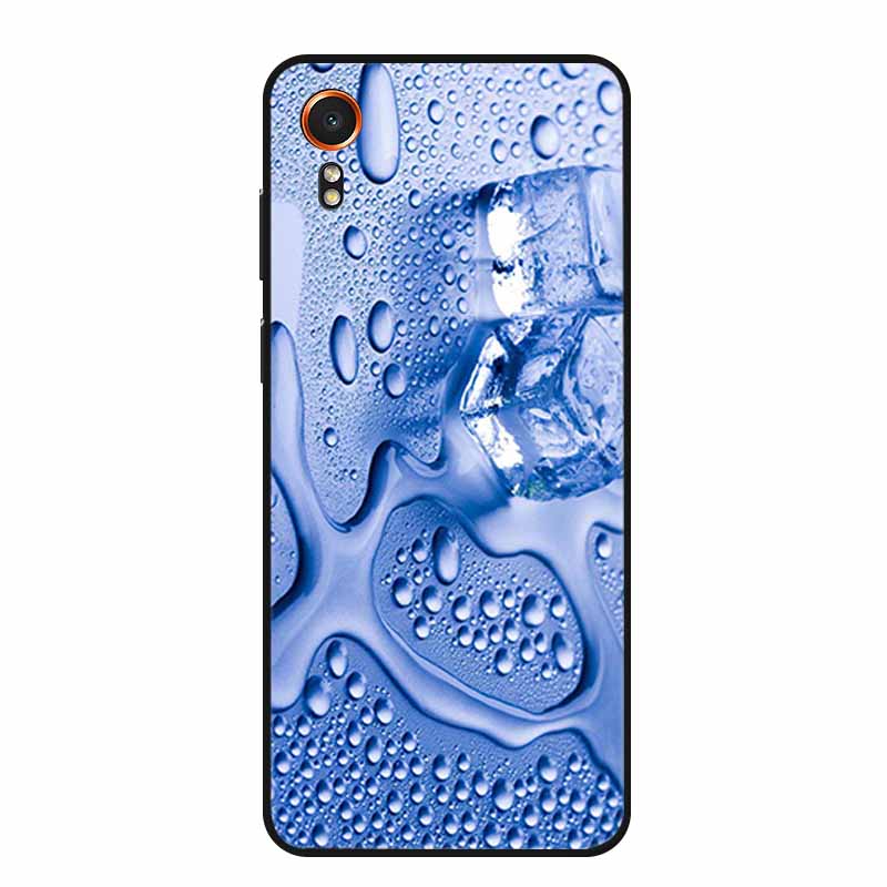 For Samsung Galaxy Xcover 7 Case Fashion Flowers Black Silicone Soft Back Cover For Samsung Galaxy Xcover7 Phone Case Coque Capa
