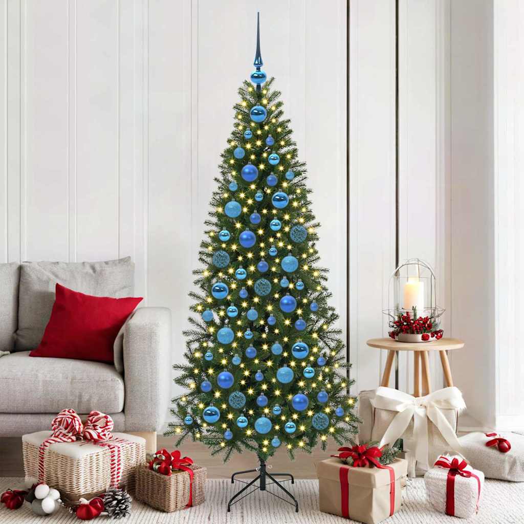 Christmas Ornament Set with 300 LEDs 120 pcs Blue Plastic