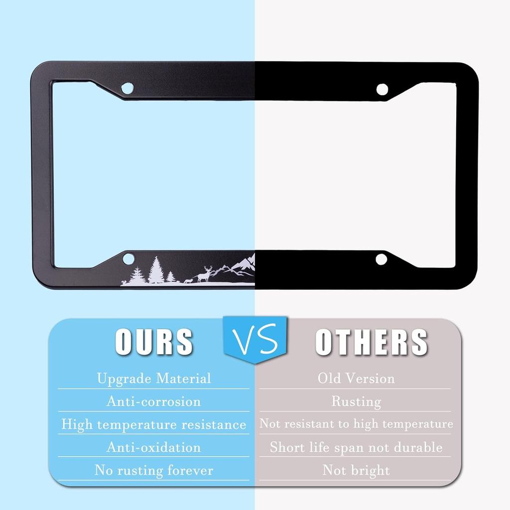 Mounta License Plate Frame 2 Pack Universal US Car Plate Holder Cover Accessories Decor With Screw For Women Man 12.3 X 6.3 Inch