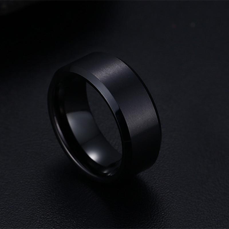 Trendy 8mm Wide Stainless Steel Personality Rings for Women & Couples
