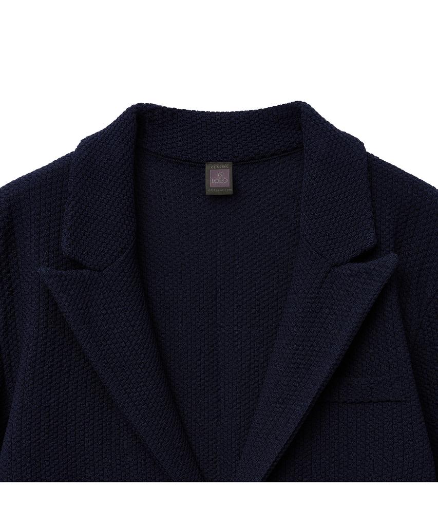 IOLO Waffle Peaked Knit Jacket_Navy