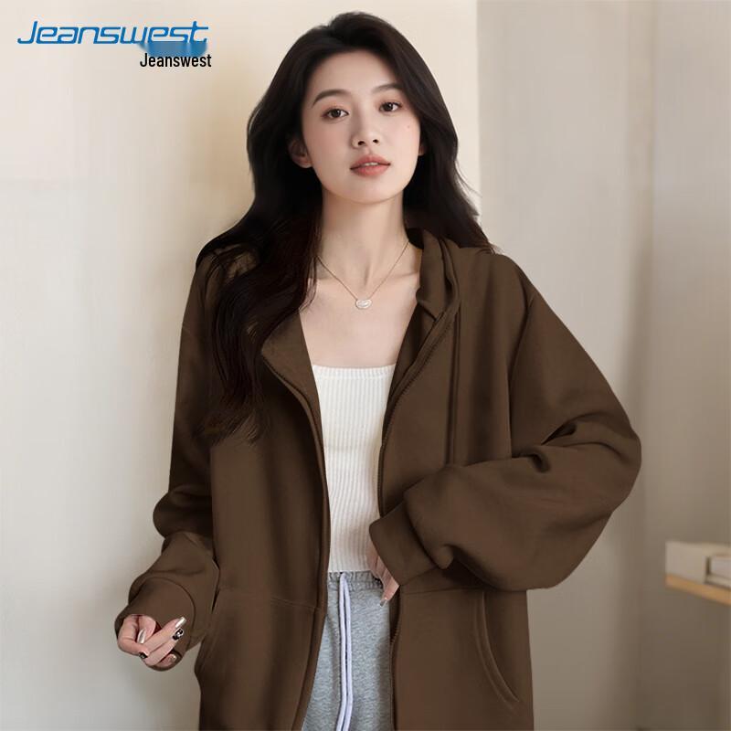 Jeanswest Women's Korean Style Loose Hooded Sweatshirt