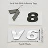 3D ABS Car Letters Logo V6 V8 Badge Sticker Rear Trunk Emblem For Volkswagen VW Phaeton Golf Mk3 Mk4 Mk5 Tiguan Atlas CC Arteon