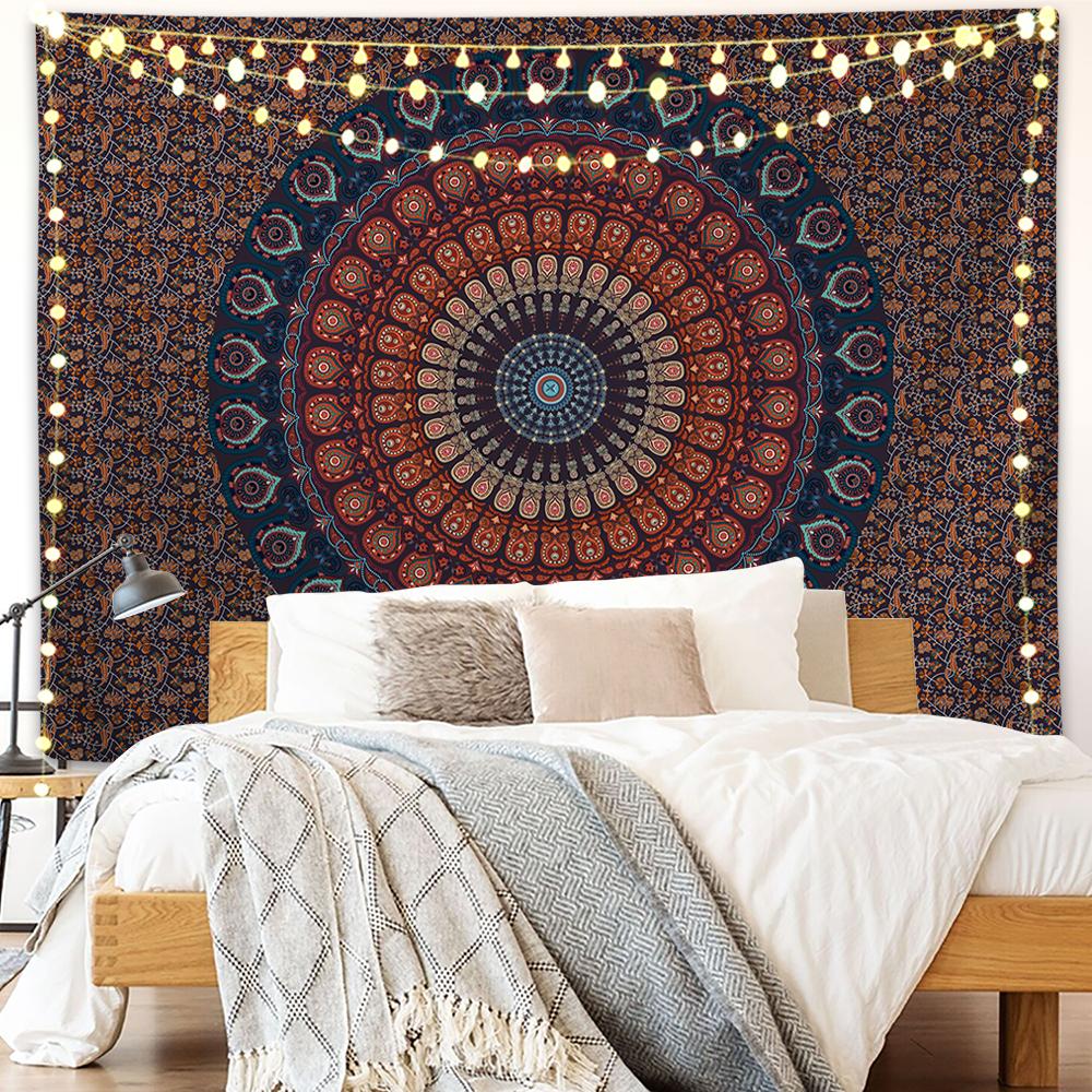 1 Purple Pink Mandala Tapestry Wall Hanging Psychedelic Aesthetic Indian Hippie Wall Decor Bohemian Wall Art Bohemian Home Decor