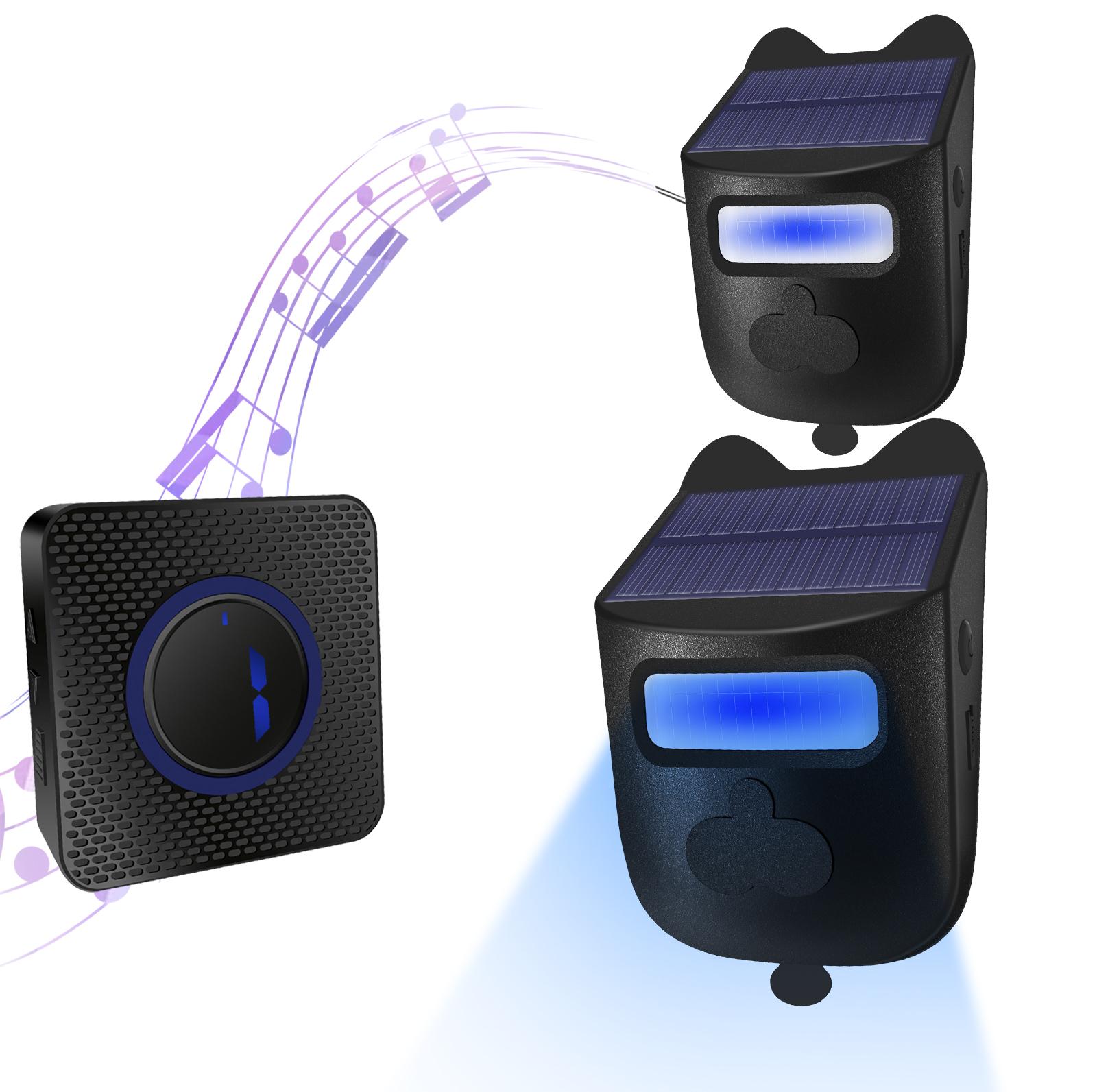 

Солнечная сигнализация на подъездной дороге Беспроводная сигнализация на дальнем расстоянии 984 футов IP60 Устойчивая к погодным условиям инфракрасная сигнализация 2 Sensor and 1 Receiver EU Plug чёрный