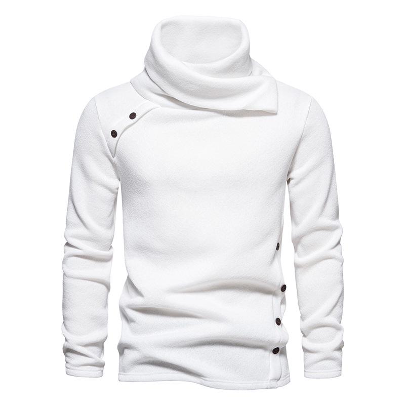 

Men s European Chunky Knit High Neck Sweater - Casual Long Sleeve Warmwear L білий