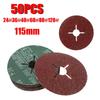50PCS 115mm Cross Hole Sandpaper P24/36/40/60/80/120 Grit Polishing Grinding Sheet Grinding Sanding Disc for Grinder Machine