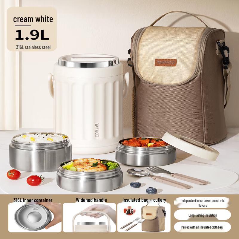 TAFUCO 316L Stainless Steel Thermal Lunch Box (3-Tier)