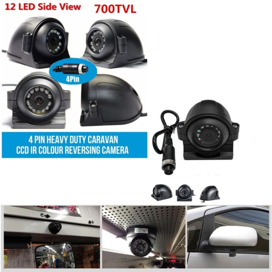 Universal 4 Pin Heavy Duty 12-24V CCD Side View Color Camera For Truck