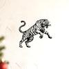 Roaring Tiger Metal Wall Art Weatherproof Iron Sculpture Holiday Decor Gift