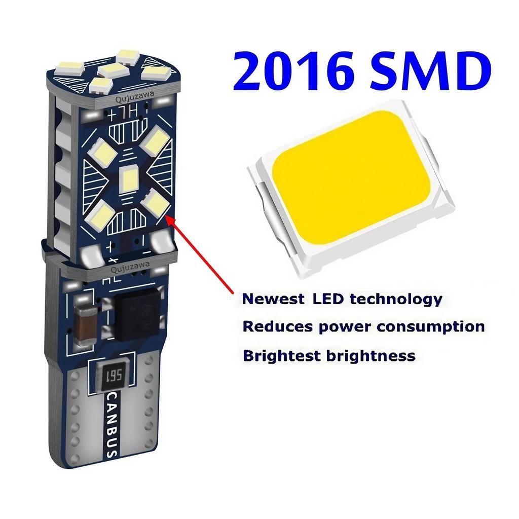 2PCS T10 W5W LED Car Parking Lights Super Bright 12V 168 501 2825 Wedge Bulbs Turn Signal Side Interior Dome Lamp