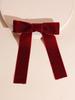 Lystrfac Vintage Velvet Hair Bow For Women Long Ribbon Hairpin Simple Fashion Top Clip Ladies Hairgrips Hair Accessories