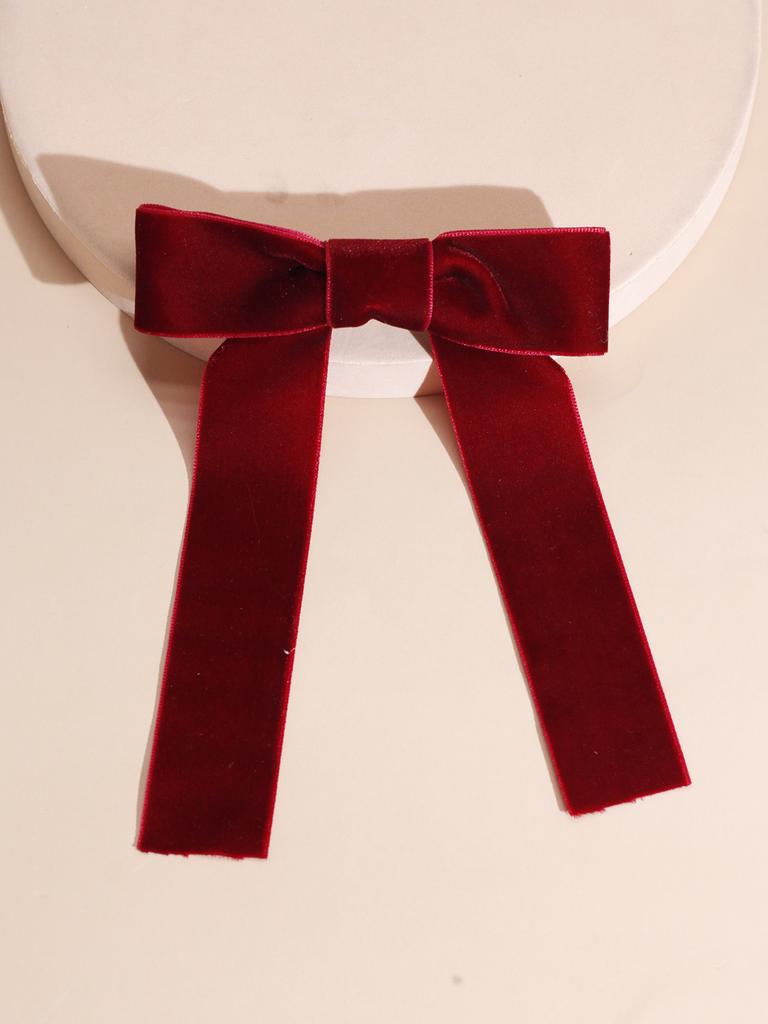 Lystrfac Vintage Velvet Hair Bow For Women Long Ribbon Hairpin Simple Fashion Top Clip Ladies Hairgrips Hair Accessories