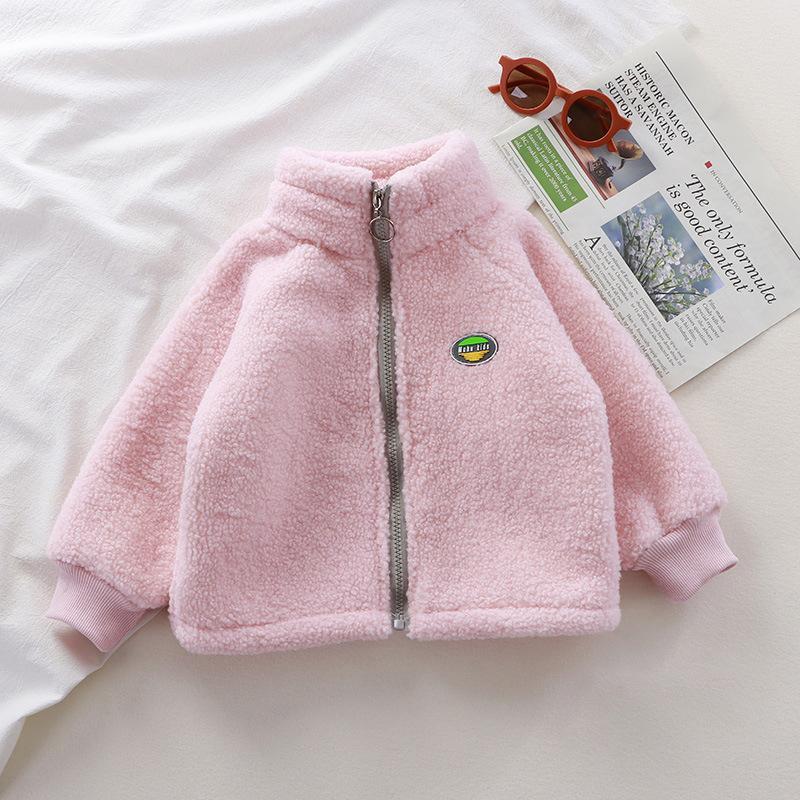 Herbst Winter Kinder Lamm Fleece Mantel Plüsch verdickt Baumwolle Mantel Jungen Mädchen Plushed warme Jacken