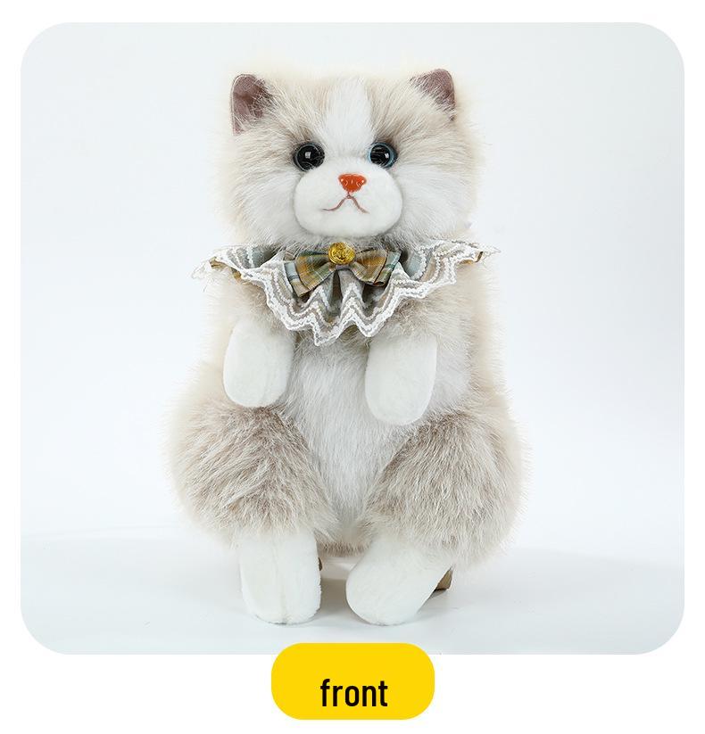 Cross-border Cat Doll Backpack: Plush Simulation Double Shoulder Toy, Ideal Gift for Girls