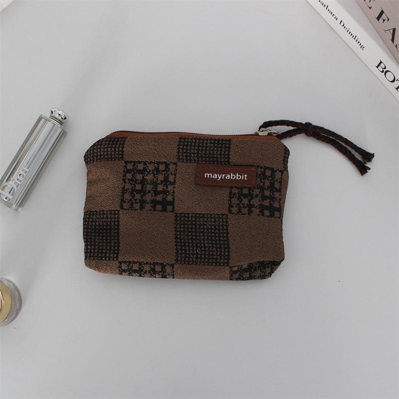 Artistic Retro Patterned Zero Wallet for Carrying Small Items  Mini Lipstick Storage Bag  Multi-functional Large-capacity Canvas Small Bag