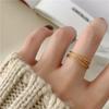 French Ins Three-Layer Interwoven 18K Gold-Plated Ring: Artistic, Fashionable, Unique Index Finger Design for Women