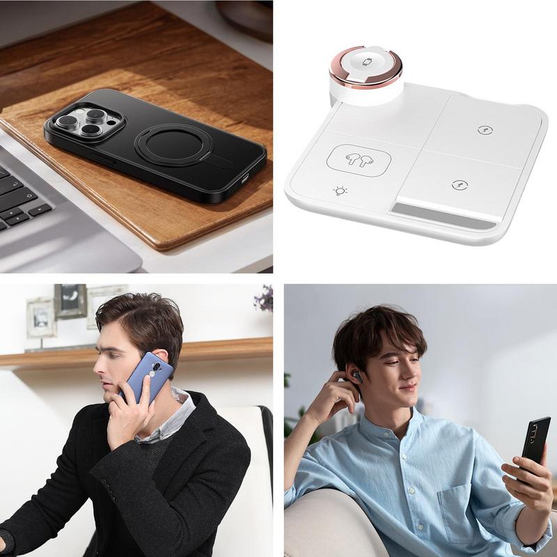 Charging Station For Multiple Devices Fast Wireless Phone Charging Adapter Stand Cell Phone Tablet Watch Charger With Light For