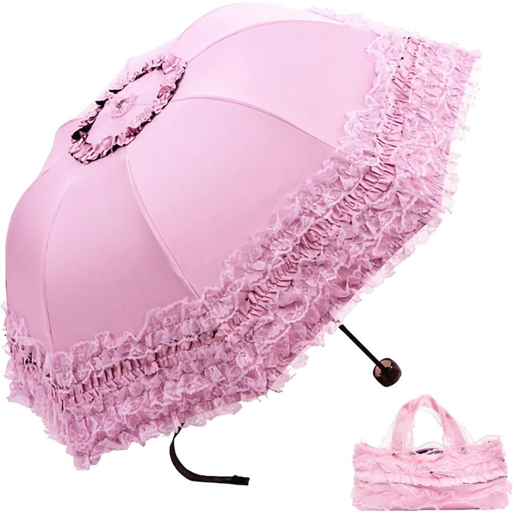 Vintage Lace Sunshade, Gothic Lolita Umbrella, UV Sunscreen, Witch Role-playing, Photography Props, Party Decoration, Folding Umbrella