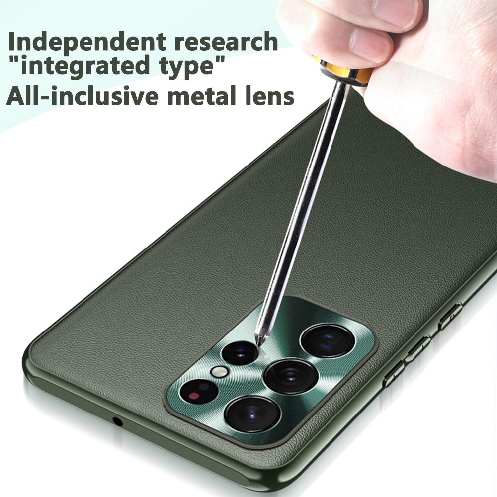 Luxury Orange Leather Case for Samsung Galaxy S23 Ultra Case Soft Silicone Cover for Samsung Galaxy S23 Plus Ultra Camera Protection Case